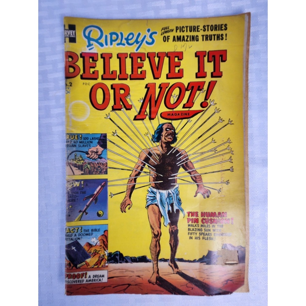 1953 RIPLEY'S‎ Believe It Or Not #2 Harvey Golden Age Comic Book Pincushin Man